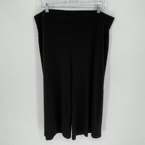 Christopher & Banks Women's Black Stretch Pull On Wide Leg Gaucho Pants Size XL